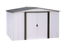 Arrow Newport 10 ft. x 12 ft. Galvanized Metal Shed Sliding Lockable Doors 2 - Tone Eggshell Coffee - resaled - Arrow - 026862106841