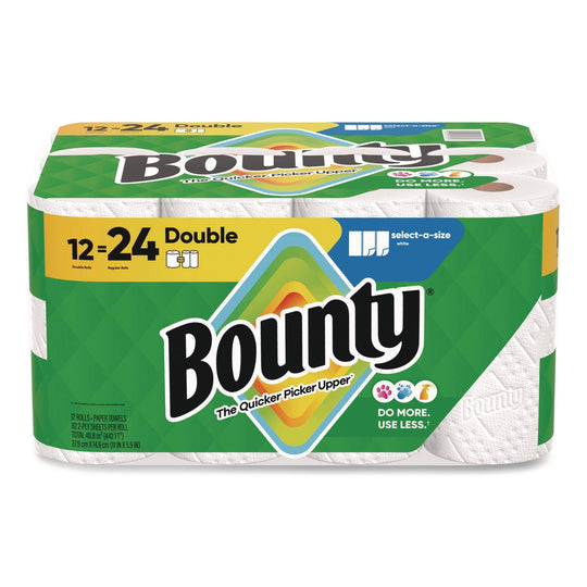 Bounty Select - A - Size Paper Towel Roll 12 Double Rolls = 24 Regular Rolls 2 Ply - resaled - Bounty - 030772157053