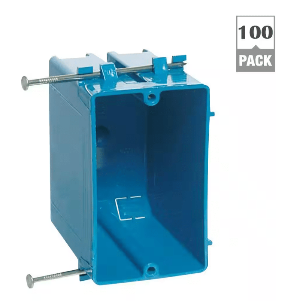 Carlon 100x 1 - Gang 20 cu. in. New Work PVC Electrical Outlet Box Case B120A - UPC - resaled - Carlon - 034481020608