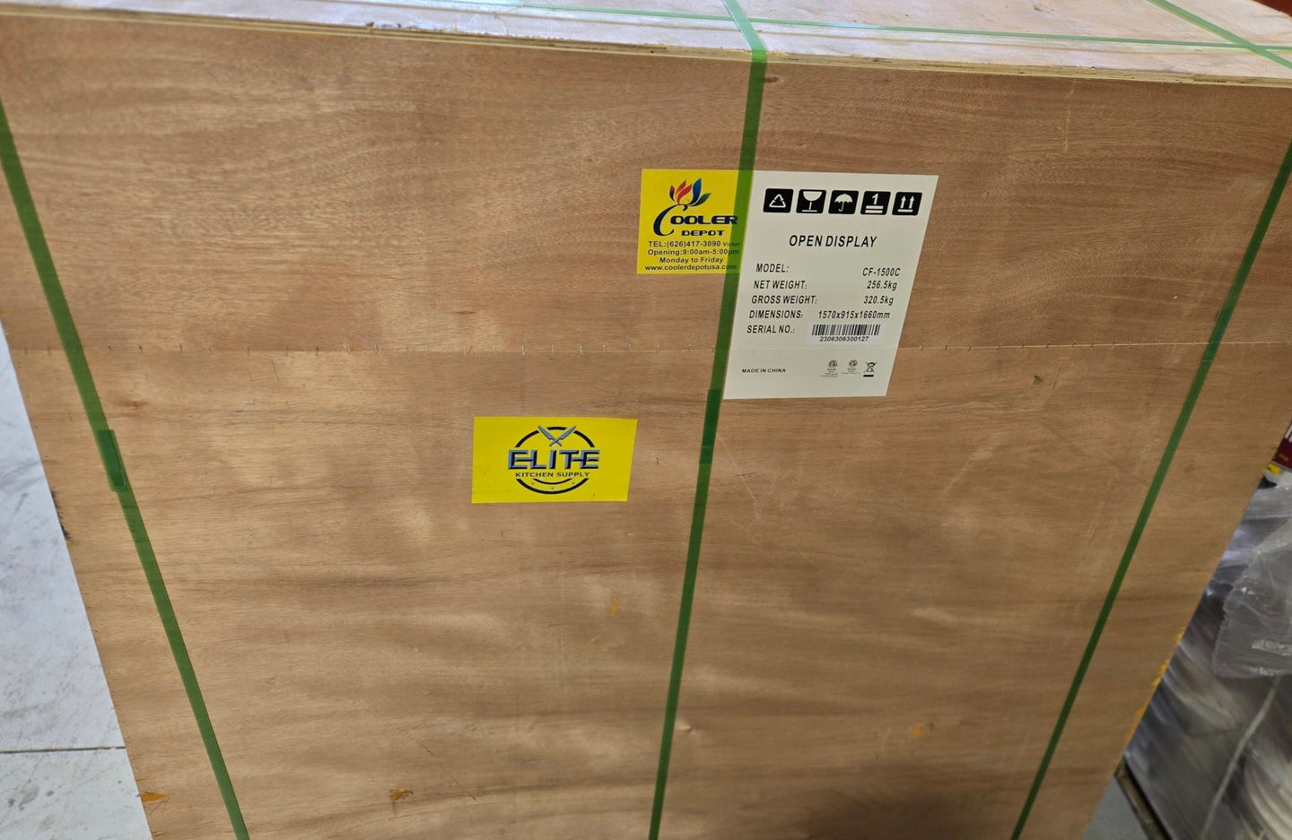 Commercial Open Air Sandwich Refrigerated Merchandiser NSF 59 in. 18.9 cu. ft. EC536C Black - resaled - Elite Kitchen Supply - 764749171567