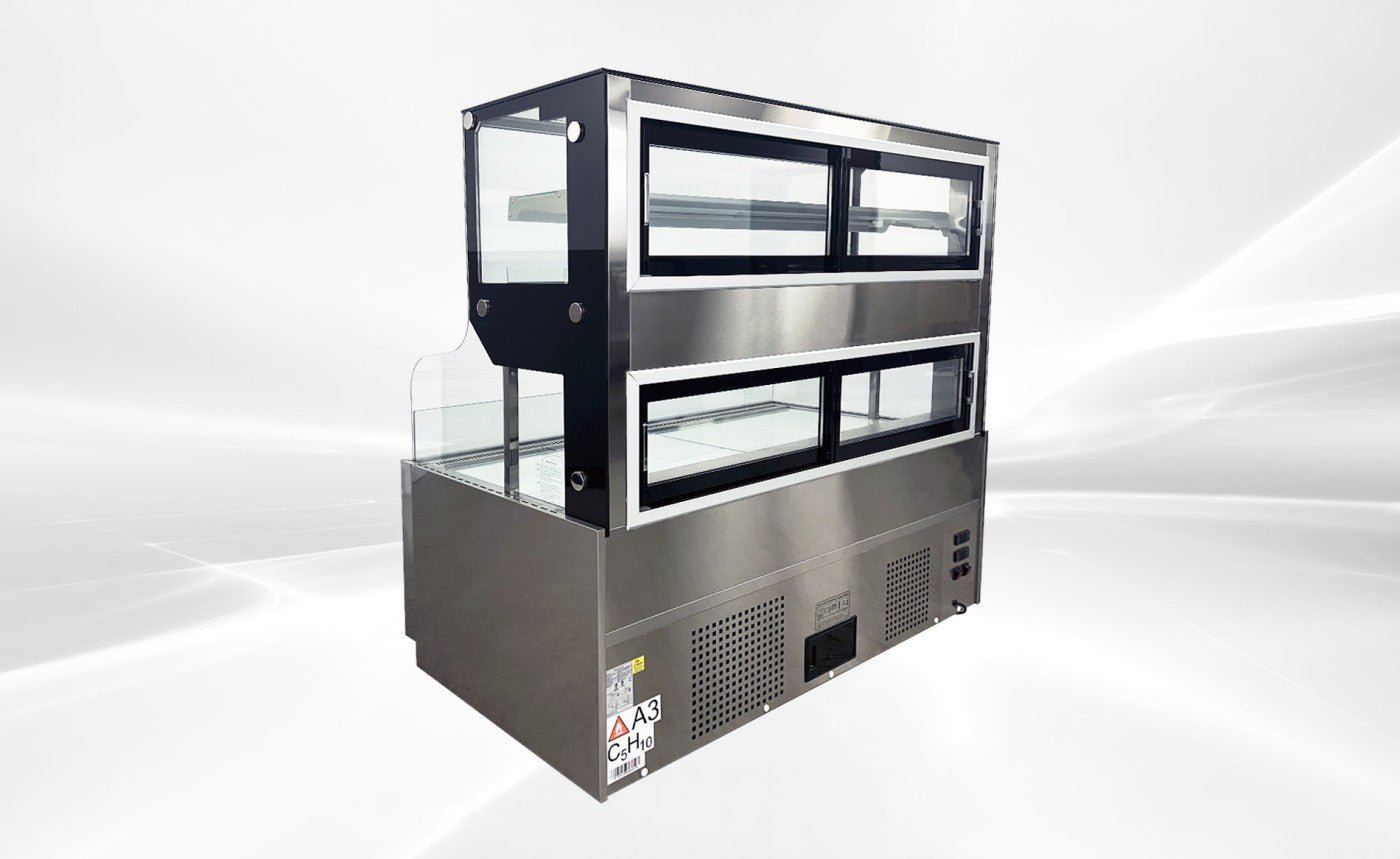 Commercial Open Air Sandwich Refrigerated Merchandiser NSF 59 in. 18.9 cu. ft. EC536C Black - resaled - Elite Kitchen Supply - 764749171567