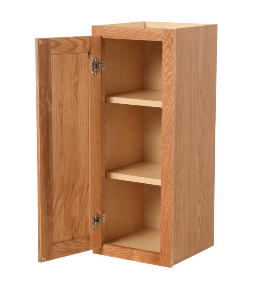 Hampton Bay 12 in. W x 12 in. D x 30 in. H Assembled Wall Kitchen Cabinet Medium Oak KW1230 - MO - resaled - Hampton Bay - 094803042367