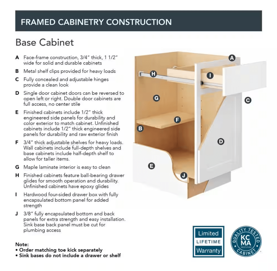 Hampton Bay 12 in. W x 24 in. D x 34.5 in. H Assembled Base Kitchen Cabinet Medium Oak KB12 - MO - resaled - Hampton Bay - 094803042466