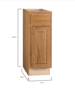 Hampton Bay 12 in. W x 24 in. D x 34.5 in. H Assembled Base Kitchen Cabinet Medium Oak KB12 - MO - resaled - Hampton Bay - 094803042466