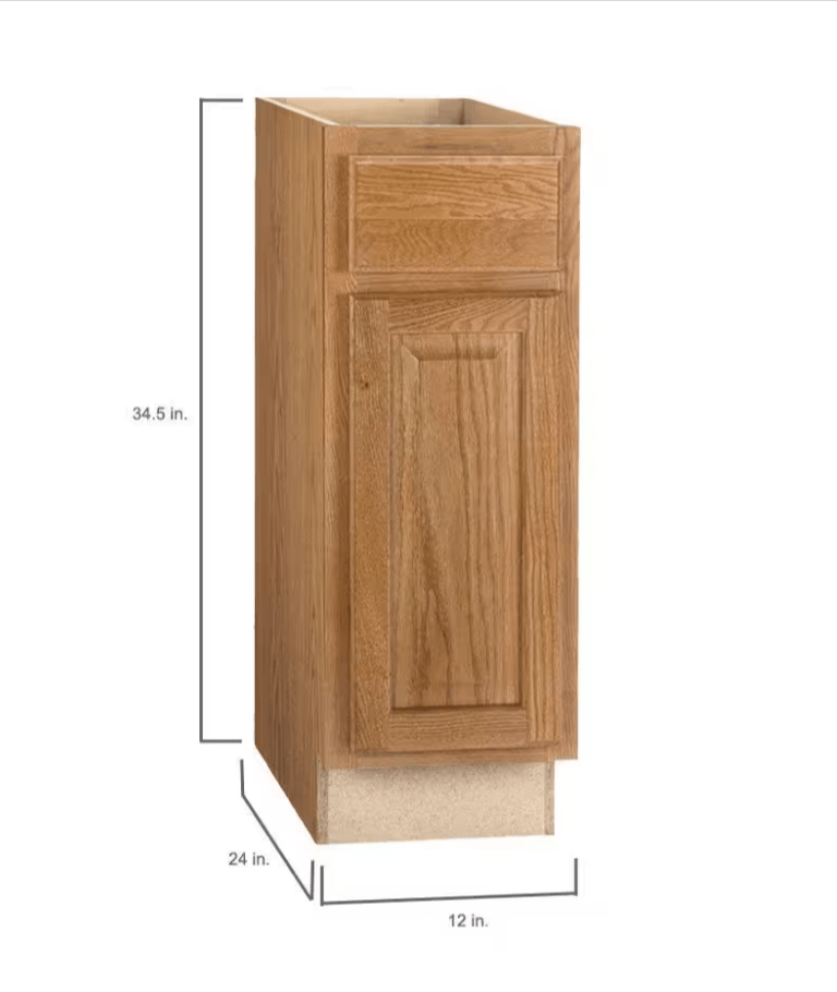 Hampton Bay 12 in. W x 24 in. D x 34.5 in. H Assembled Base Kitchen Cabinet Medium Oak KB12 - MO - resaled - Hampton Bay - 094803042466