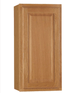 HAMPTON BAY 15 in. W x 12 in. D x 30 in. H Assembled Wall Kitchen Cabinet Medium Oak KW1530 - MO - resaled - Hampton Bay - 094803042374