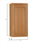 HAMPTON BAY 15 in. W x 12 in. D x 30 in. H Assembled Wall Kitchen Cabinet Medium Oak KW1530 - MO - resaled - Hampton Bay - 094803042374