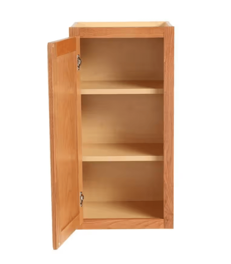 HAMPTON BAY 15 in. W x 12 in. D x 30 in. H Assembled Wall Kitchen Cabinet Medium Oak KW1530 - MO - resaled - Hampton Bay - 094803042374