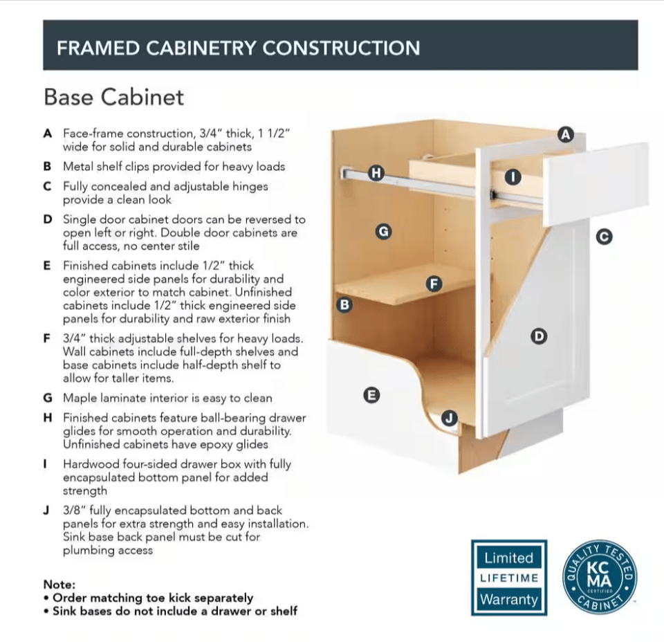 Hampton Bay 15 in. W x 24 in. D x 34.5 in. H Assembled Base Kitchen Cabinet Medium Oak KB15 - MO - resaled - Hampton Bay - 094803042473