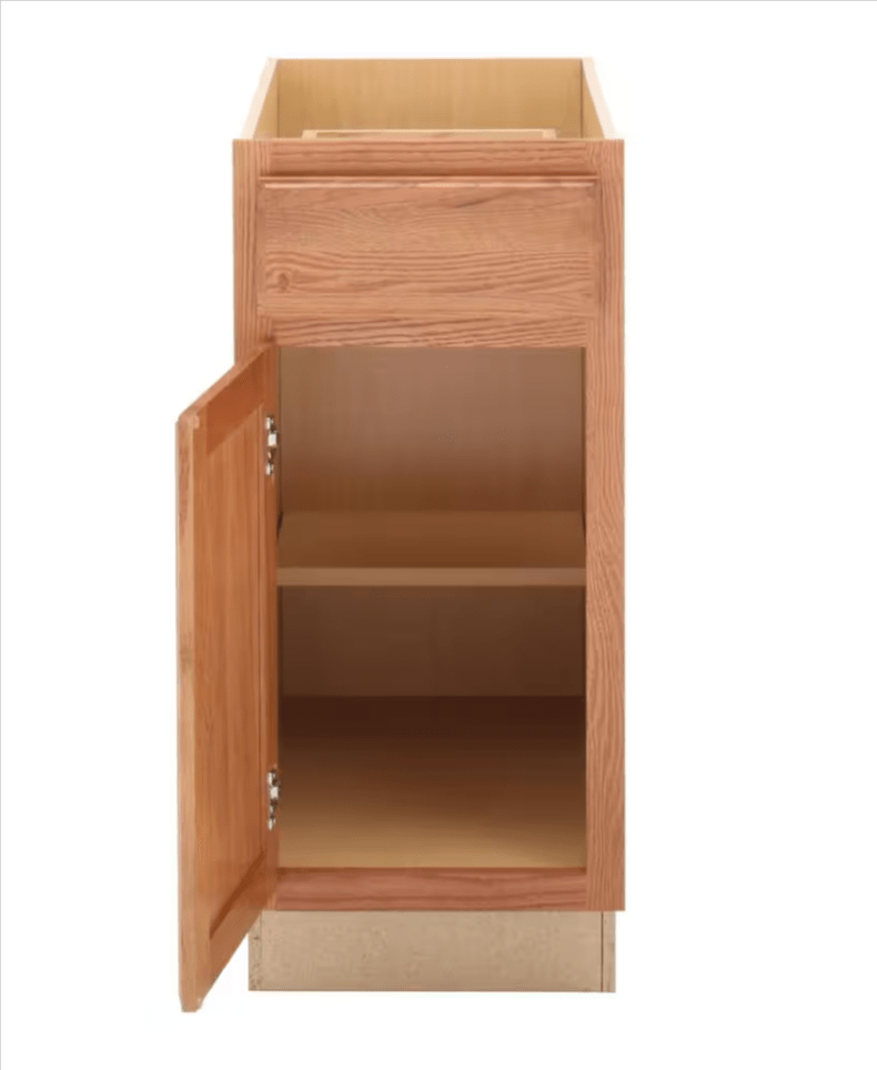 Hampton Bay 15 in. W x 24 in. D x 34.5 in. H Assembled Base Kitchen Cabinet Medium Oak KB15 - MO - resaled - Hampton Bay - 094803042473