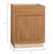 Hampton Bay 24 in. W x 24 in. D x 34.5 in. H Assembled Base Kitchen Cabinet in Medium Oak KB24 - MO - resaled - Hampton Bay - 094803042497