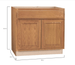 Hampton Bay 36 in. W x 24 in. D x 34.5 in. H Assembled Base Kitchen Cabinet Medium Oak KB36 - MO - resaled - Hampton Bay - 094803042510