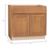 Hampton Bay 36 in. W x 24 in. D x 34.5 in. H Assembled Base Kitchen Cabinet Medium Oak KB36 - MO - resaled - Hampton Bay - 094803042510