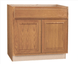 Hampton Bay 36 in. W x 24 in. D x 34.5 in. H Assembled Base Kitchen Cabinet Medium Oak KB36 - MO - resaled - Hampton Bay - 094803042510
