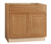Hampton Bay 36 in. W x 24 in. D x 34.5 in. H Assembled Sink Base Kitchen Cabinet Medium Oak KSB36 - MO - resaled - Hampton Bay - 094803042527