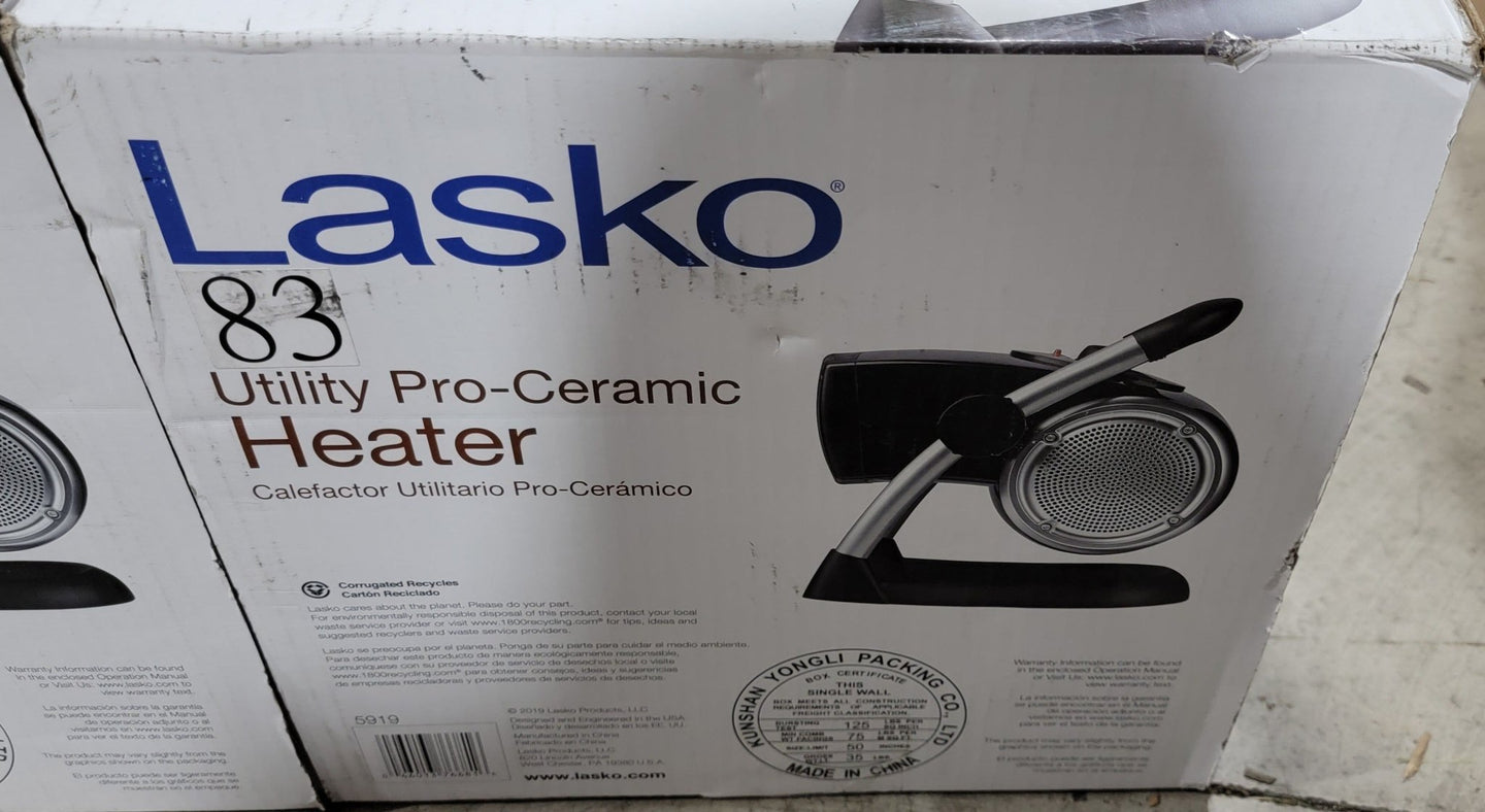 Lasko 1500-Watt Electric Pro-Ceramic Utility Portable Space Heater LKO-5919 - resaled - Lasko - 046013766816
