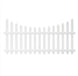 Veranda Glendale White Vinyl Scalloped Picket Fence Panel Kit 4 ft. H x 8 ft. W Unassembled 128006 Top Spaced 3 in. Pointed Pickets - resaled - Veranda - 090489201579
