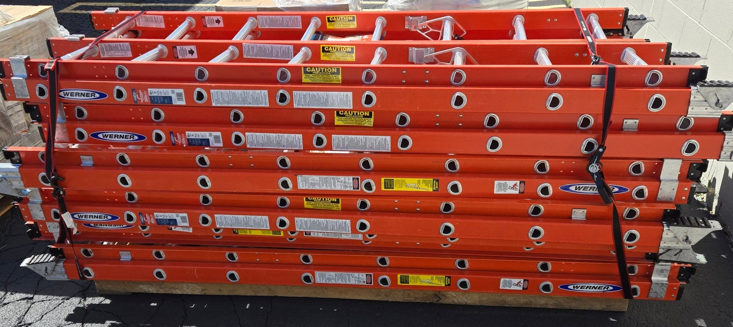 Werner 16 ft. Fiberglass Extension Ladder 300 lb. Load Capacity Type IA Duty Rating D6216 - 2 - resaled - Werner - 051751019094