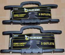 Load image into Gallery viewer, Southwire Yellow Jacket 3 Outlet Cord Caddy Lot of 2x Portable Power Supply H Rack Extension Management 64827801
