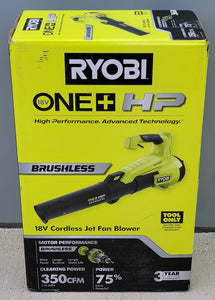 Ryobi Brushless 18V One + HP Cordless Leaf Blower P21012BTL 110 MPH 350 CFM Tool Only