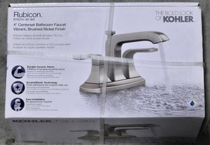 Kohler Rubicon Faucet Brushed Nickel Bathroom 4 in Centerset 2-Handle K-R76215-4D-BN