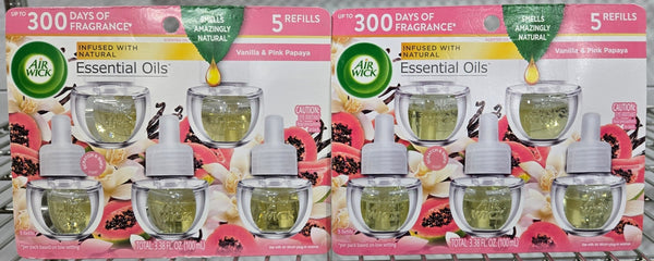 Air Wick 0.67 oz. Vanilla and Pink Papaya Automatic Air Freshener Oil Plug - In Refill 10x - resaled - Air Wick - 062338006161