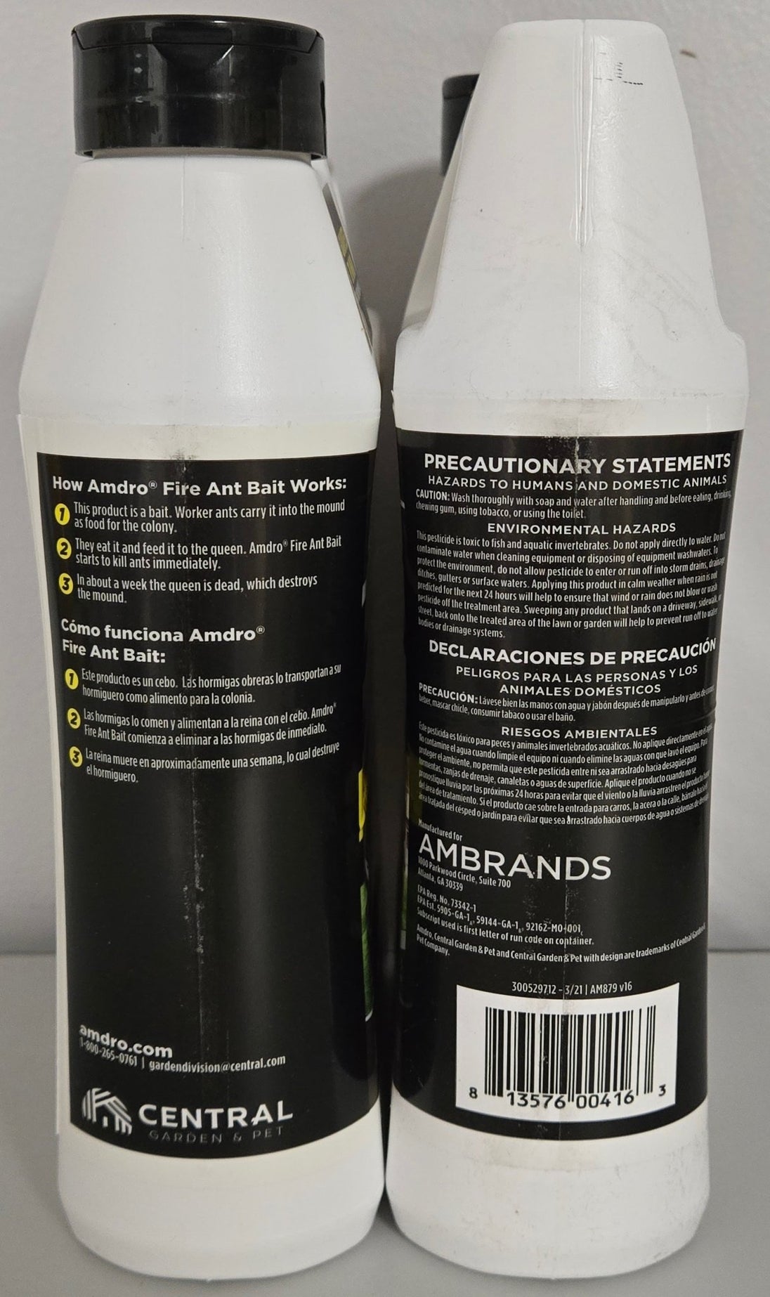 Amdro 1 lb Lot of 2x Outdoor Fire Ant Killer Granule Bait 2,000 sq. ft. Mounds Lawns - resaled - Amdro - 813576004163