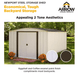 Arrow Newport 10 ft. x 12 ft. Galvanized Metal Shed Sliding Lockable Doors 2 - Tone Eggshell Coffee - resaled - Arrow - 026862106841