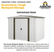 Arrow Newport 10 ft. x 12 ft. Galvanized Metal Shed Sliding Lockable Doors 2 - Tone Eggshell Coffee - resaled - Arrow - 026862106841