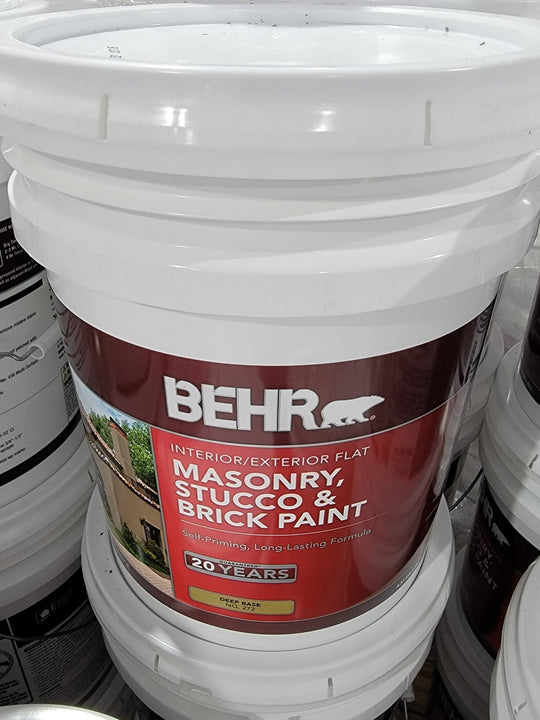 Behr 5 Gal Flat Paint Cracked Pepper Masonry Stucco PPU18-01 Gallon Interior Exterior Bucket - resaled - Behr - PPU18-01