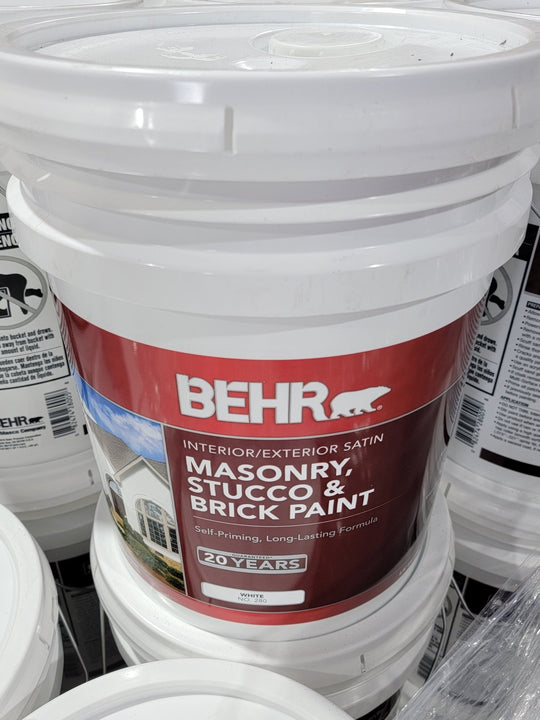 Behr 5 Gal Satin Paint Cobblestone Grey Masonry Stucco Gallon Interior Exterior Bucket MS-82 - resaled - Behr - MS-82