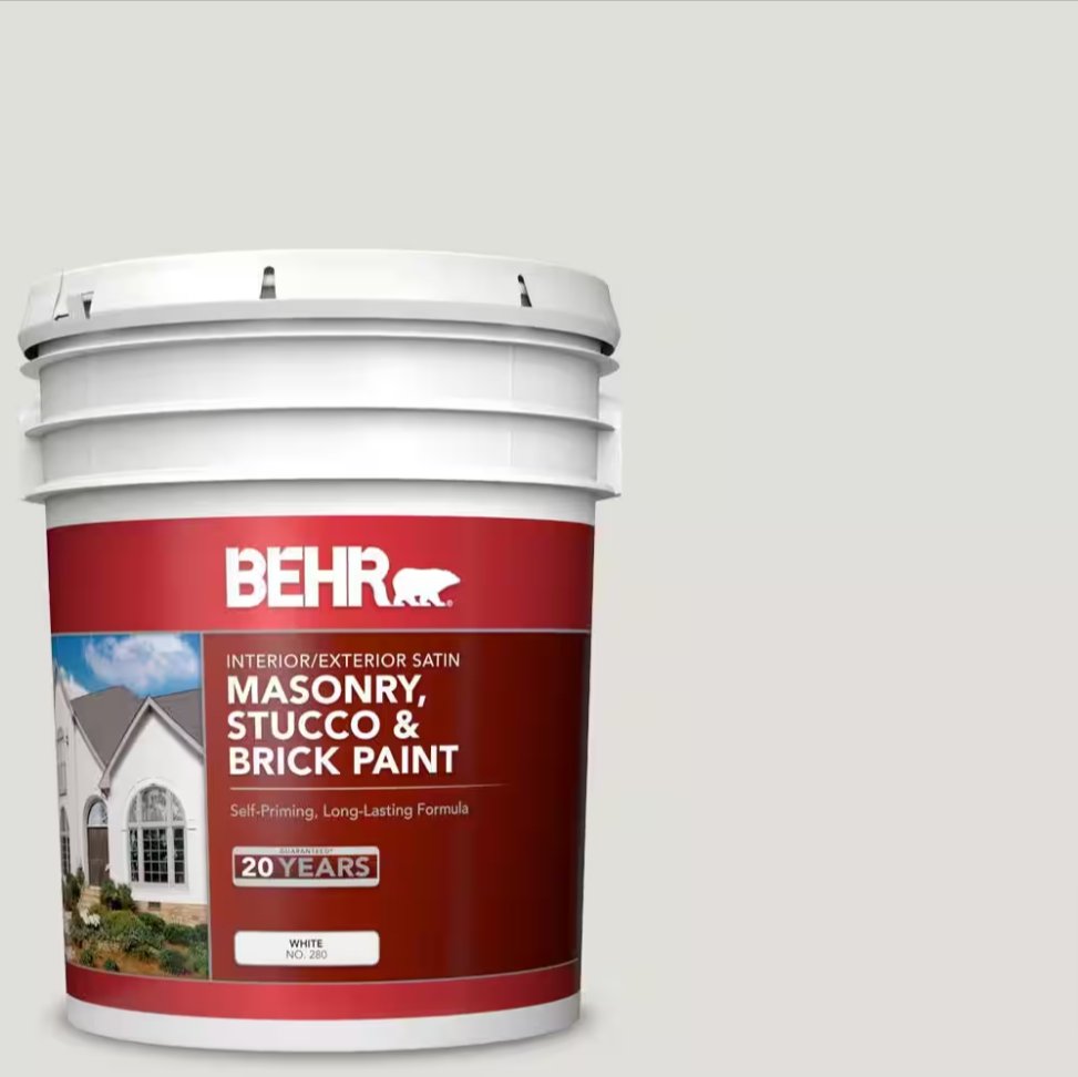 Behr 5 Gal Satin Paint Dove Gray Masonry Stucco Gallon Interior Exterior Bucket MS-87 - resaled - Behr - MS-87