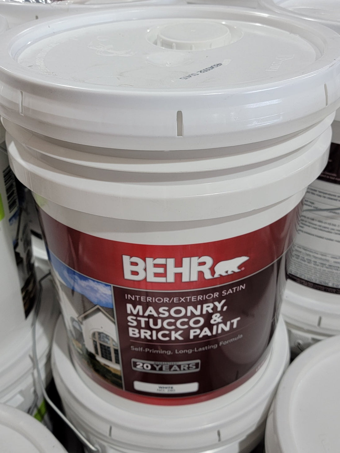 Behr 5 Gal Satin Paint Dove Gray Masonry Stucco Gallon Interior Exterior Bucket MS-87 - resaled - Behr - MS-87