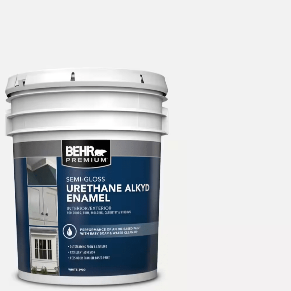 Behr 5 gal. White Urethane Alkyd Semi - Gloss Enamel Interior/Exterior Paint - resaled - Behr - 678885196271