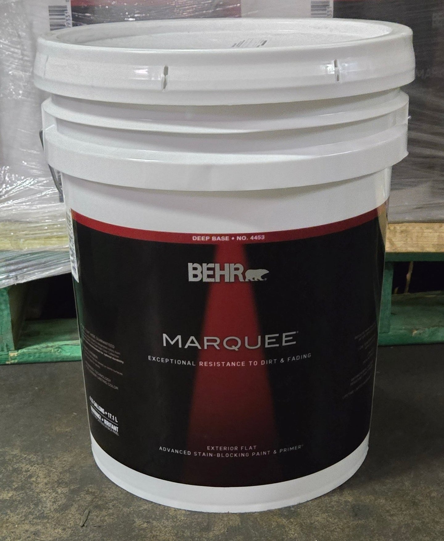 Behr Marquee 5 gal Cracked Pepper Flat Exterior Paint & Primer #PPU18 - 01 Gallon Bucket - resaled - Behr - 0678885161453