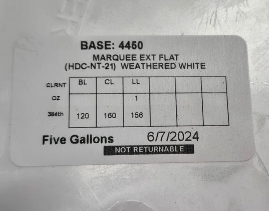 Behr Marquee 5 gal Weathered White Flat Exterior Paint & Primer Decorators Collection #HDC - NT - 21 Gallon Bucket - resaled - Behr - 0678885172091