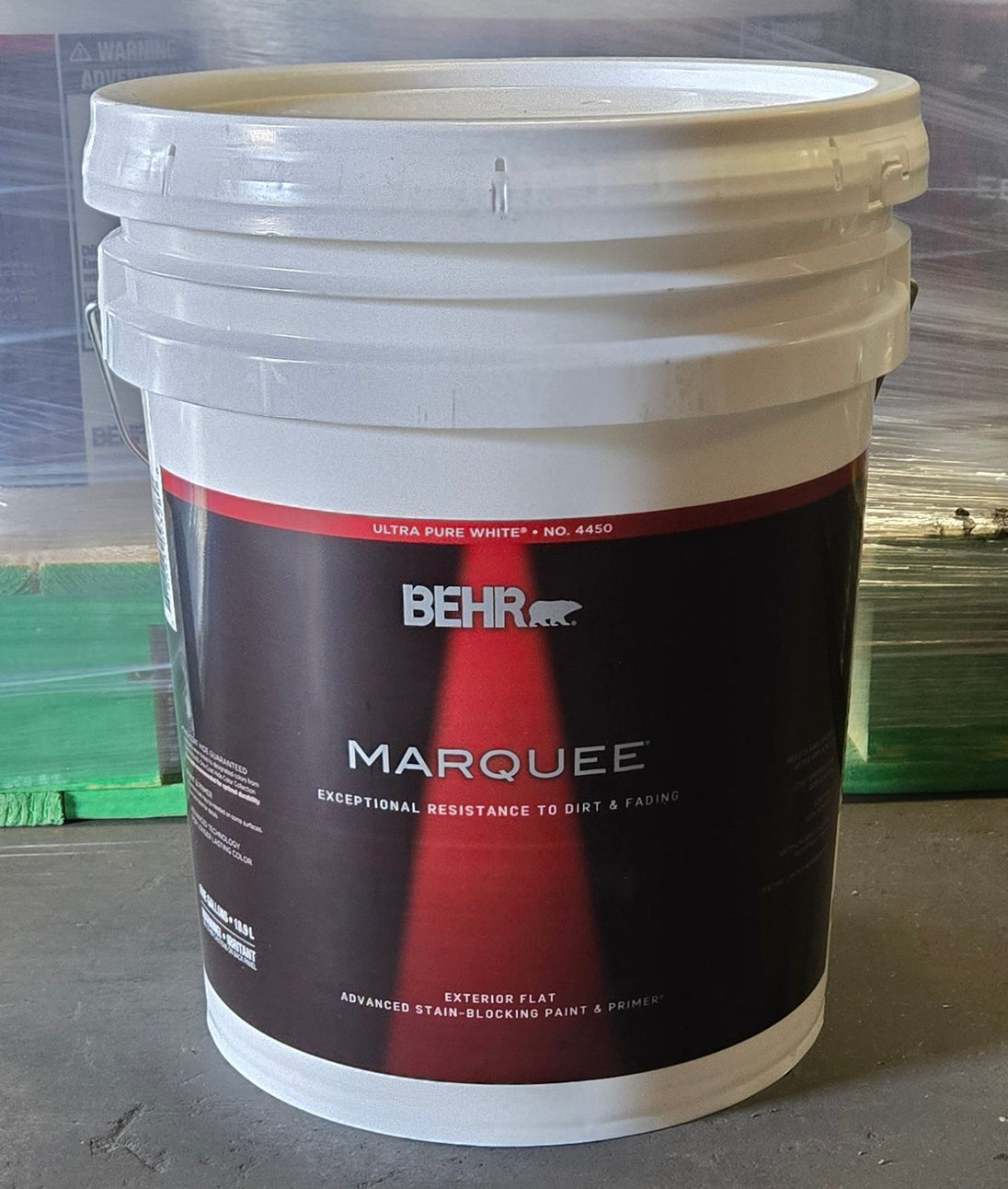 Behr Marquee 5 gal. Whipped Cream Flat Exterior Paint & Primer Designer Collection #DC - 001 Gallon Bucket - resaled - Behr - 400825031300