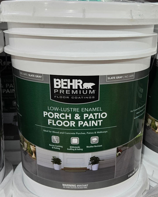Behr Premium 5 gal Interior Exterior Porch Patio Floor Paint PFC - 63 Slate Gray Low - Lustre Enamel - resaled - Behr - 082474669556