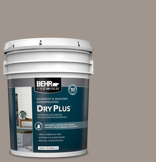 Behr Premium 5 gal Pebbled Path Flat Interior Exterior Dry Plus Basement Masonry Waterproofer #PPF-31 Gallon - resaled - Behr - 082474875056