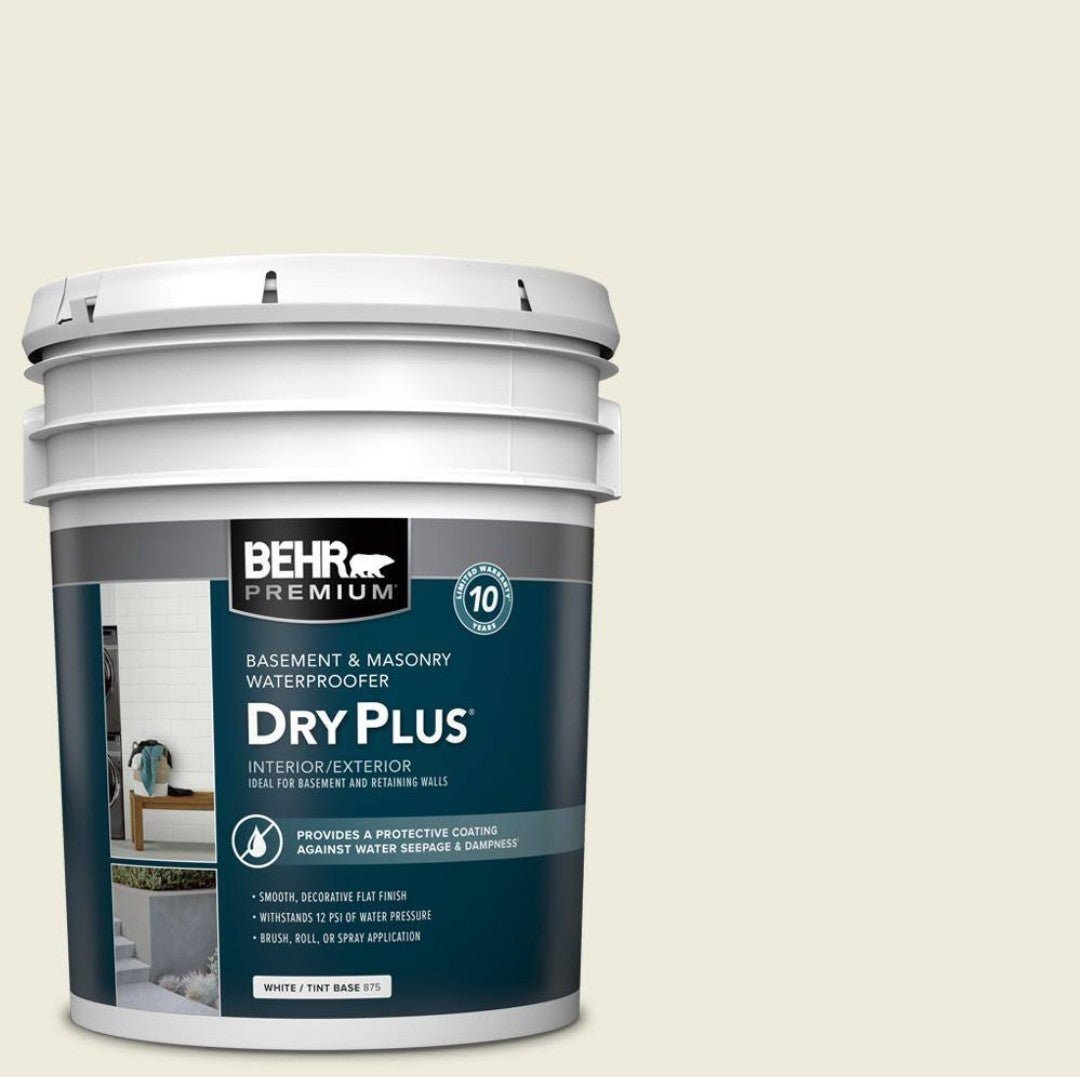 Behr Premium 5 gal Rice Barley Flat Interior Exterior Dry Plus Basement Masonry Waterproofer #BW-58 Gallon - resaled - Behr - 082474875056