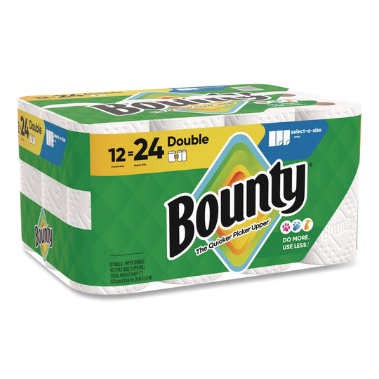Bounty Select - A - Size Paper Towel Roll 12 Double Rolls = 24 Regular Rolls 2 Ply - resaled - Bounty - 030772157053