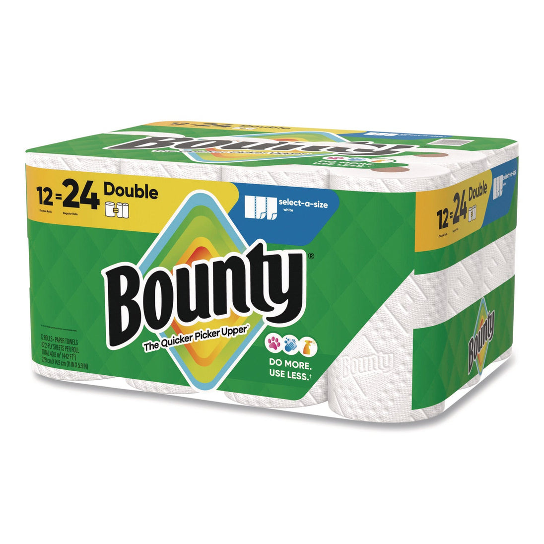Bounty Select - A - Size Paper Towel Roll 12 Double Rolls = 24 Regular Rolls 2 Ply - resaled - Bounty - 030772157053