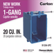 Carlon 100x 1 - Gang 20 cu. in. New Work PVC Electrical Outlet Box Case B120A - UPC - resaled - Carlon - 034481020608