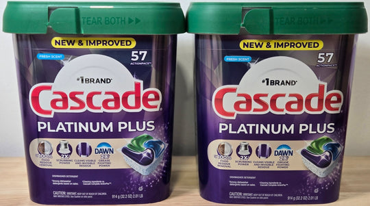 Cascade Platinum Plus Dawn Fresh Scent 114 Dishwasher Detergent Pods 57 x2 Lot - resaled - Cascade - 030772175682