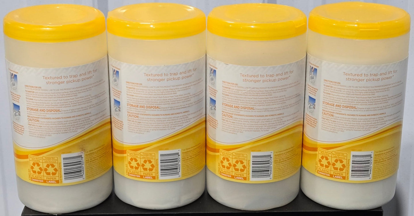 Clorox 4x Packs 75ct Paper Towel Wipes Lemon Verbena Multi Purpose 300 total - resaled - Clorox - 044600325781