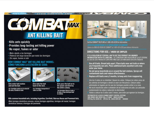 Combat Max Source Kill Ant Killing Bait Trap Lot of 4x 6 Station Pack - 24 Total - resaled - Combat - 023400559015