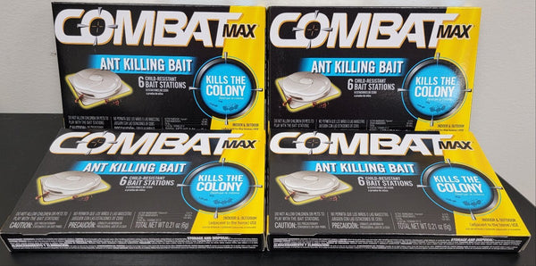 Combat Max Source Kill Ant Killing Bait Trap Lot of 4x 6 Station Pack - 24 Total - resaled - Combat - 023400559015