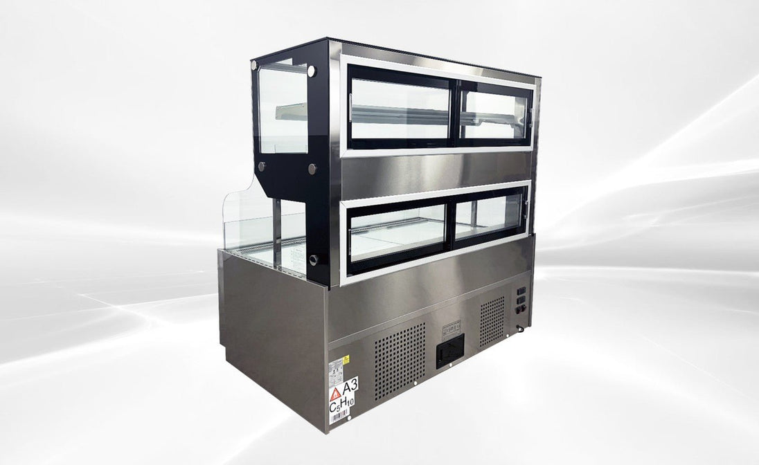 Commercial Open Air Sandwich Refrigerated Merchandiser NSF 59 in. 18.9 cu. ft. EC536C Black - resaled - Elite Kitchen Supply - 764749171567