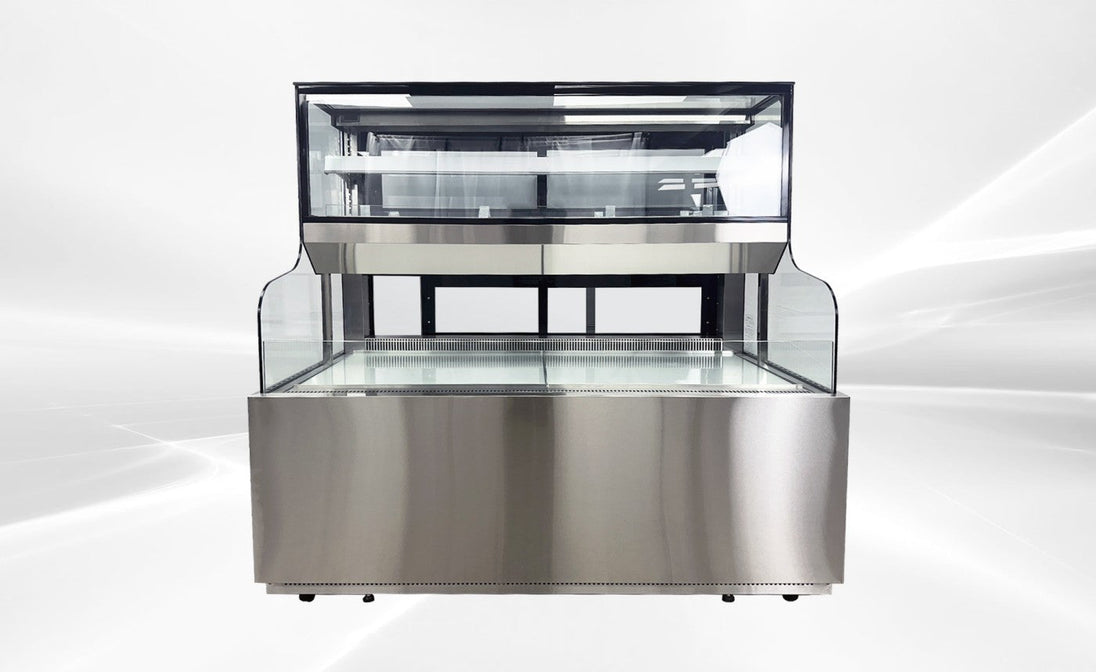 Commercial Open Air Sandwich Refrigerated Merchandiser NSF 59 in. 18.9 cu. ft. EC536C Black - resaled - Elite Kitchen Supply - 764749171567