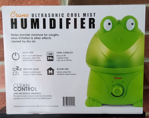 Crane Frog Ultrasonic Humidifier Cool Mist Adorable Kids EE-3191 1 Gallon New - resaled - crane - 854689001014
